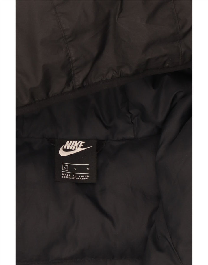 Ανδρικό μπουφάν με κουκούλα Nike UK 40 μεγάλο μαύρο πολυεστέρα