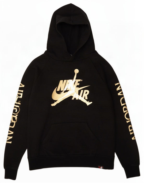 Jordan Girls Graphic Hoodie Jumper 12-13 ετών μεγάλο μαύρο βαμβακερό