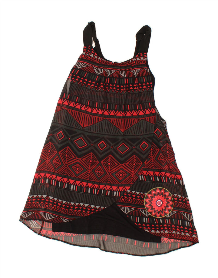 DESIGUAL Womens Graphic A-Line Dress IT 42 Medium Black Geometric Vintage Desigual and Second-Hand Desigual from Messina Hembry 