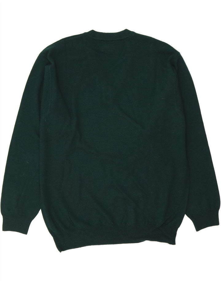 STEFANEL Mens V-Neck Jumper Sweater Medium Green Vintage Stefanel and Second-Hand Stefanel from Messina Hembry 
