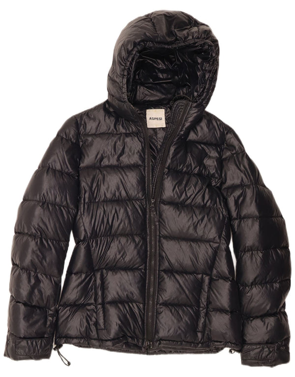 Aspesi Γυναικείο μπουφάν με κουκούλα UK 14 Medium Black Polyamide