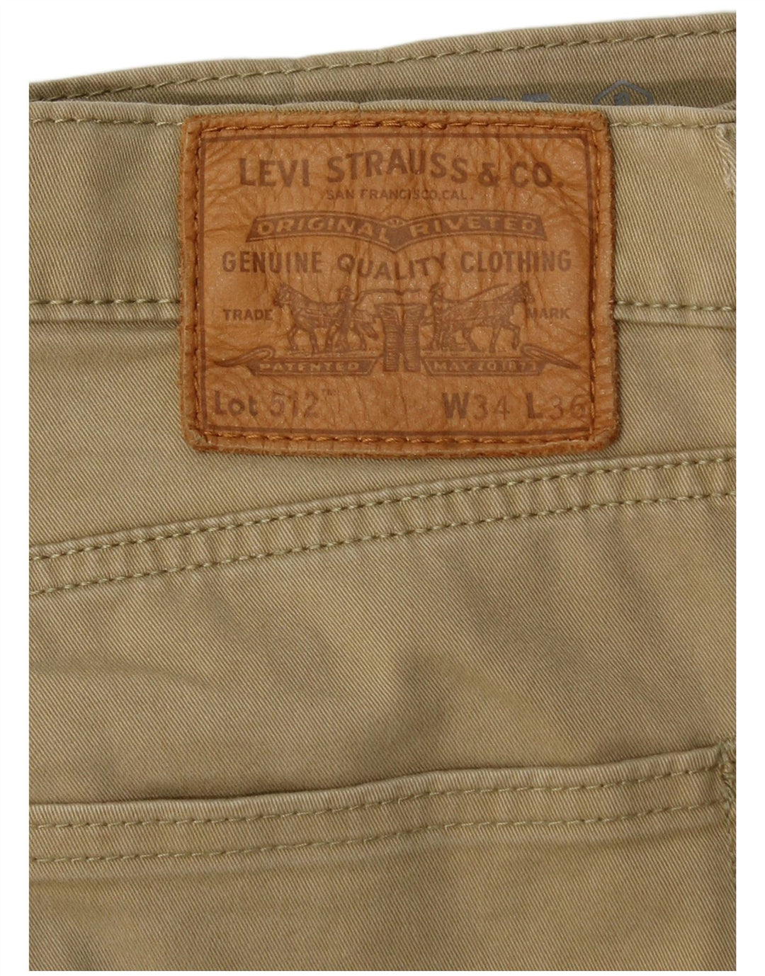 Ανδρικό LEVI'S 512 Slim Tapered Casual Παντελόνι W34 L36 Μπεζ βαμβακερό