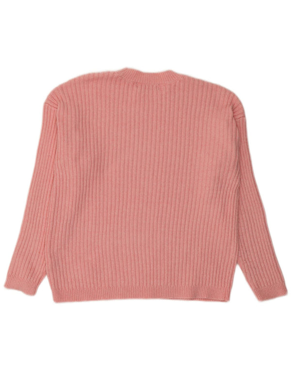 Marks & Spencer Γυναικείο πουλόβερ με λαιμόκοψη UK 14 Medium Pink Polyester