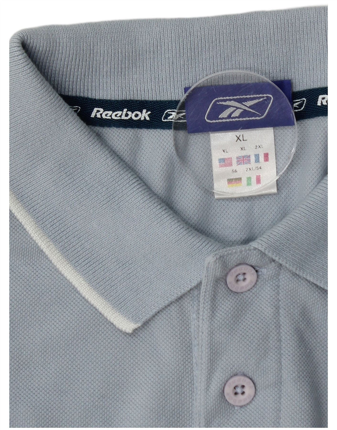 Ανδρικό μπλουζάκι πόλο REEBOK XL Μπλε βαμβακερό