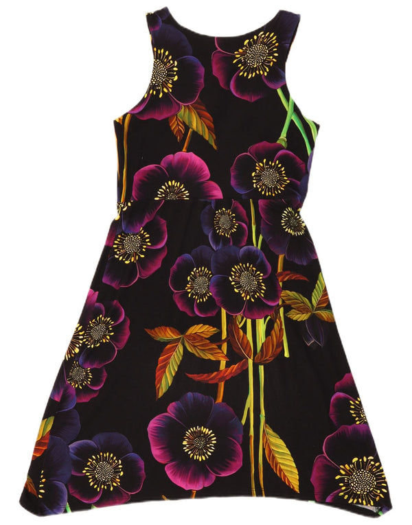Desigual Γυναικείο γραφικό Sundress UK 8 Small Black Floral Viscose