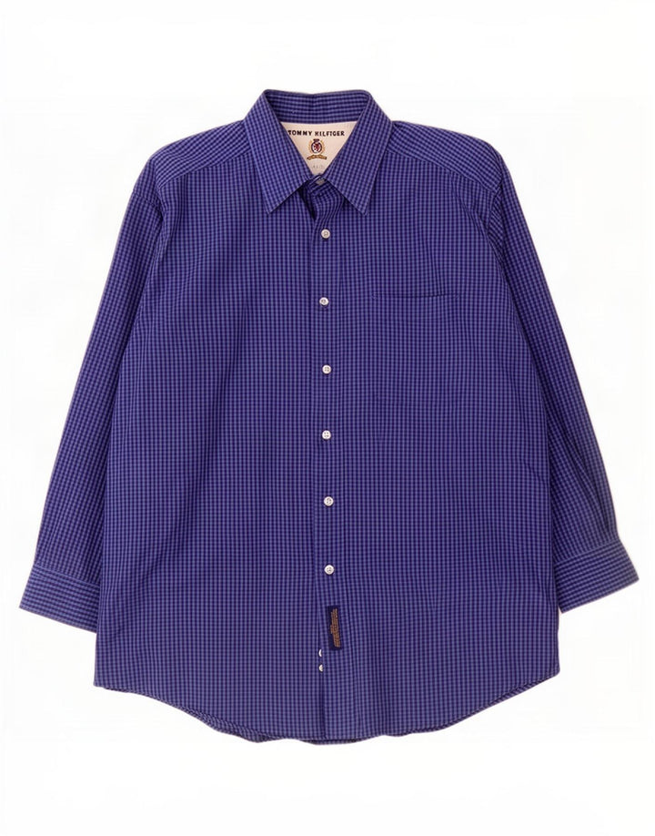 Ανδρικό πουκάμισο Tommy Hilfiger XL Navy Blue Gingham