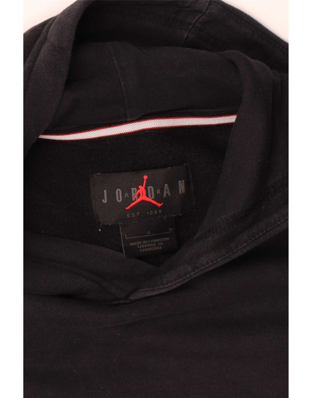 Jordan Ανδρικό Hoodie Jumper μεγάλο μαύρο βαμβακερό