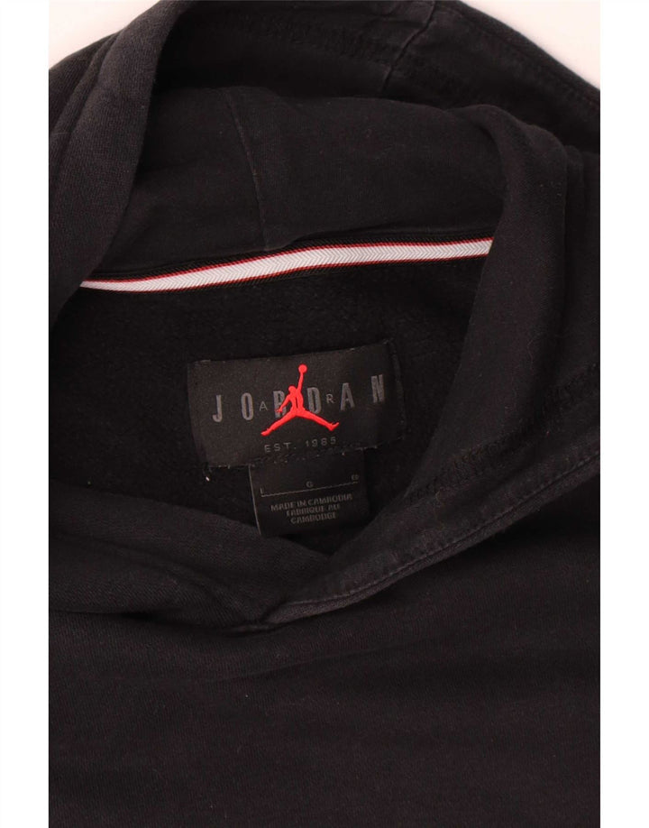 Jordan Ανδρικό Hoodie Jumper μεγάλο μαύρο βαμβακερό