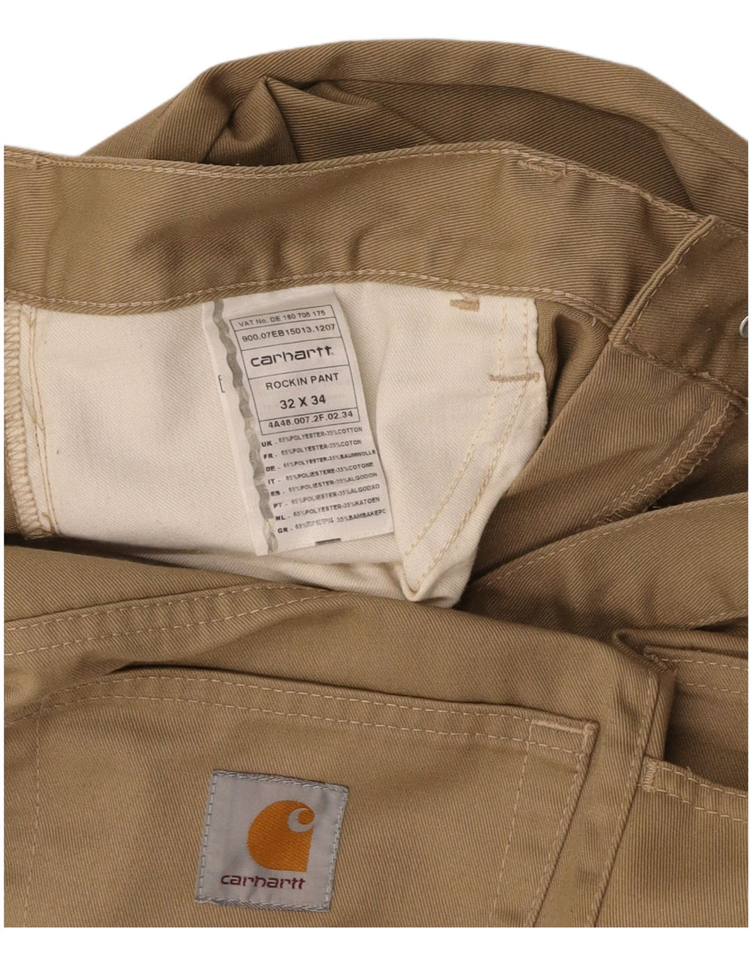 CARHARTT Ανδρικό Bootcut Casual Παντελόνι W32 L34 Μπεζ πολυεστέρας