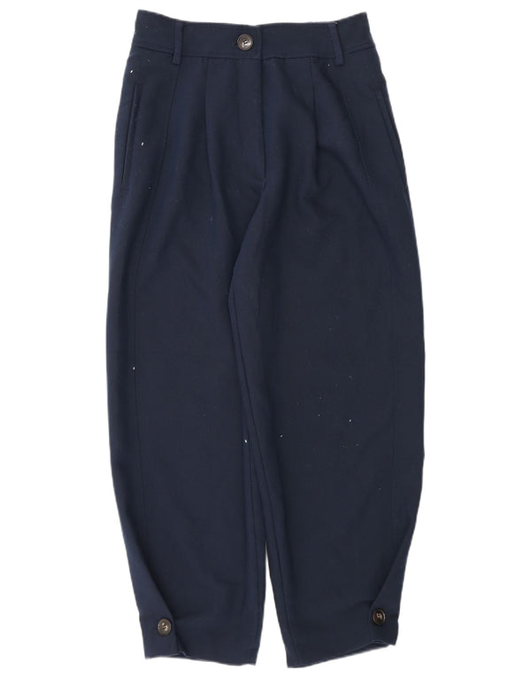 Zara Γυναικείο παντελόνι Chino Loose Fit Small W26 L25 Navy Blue Polyester