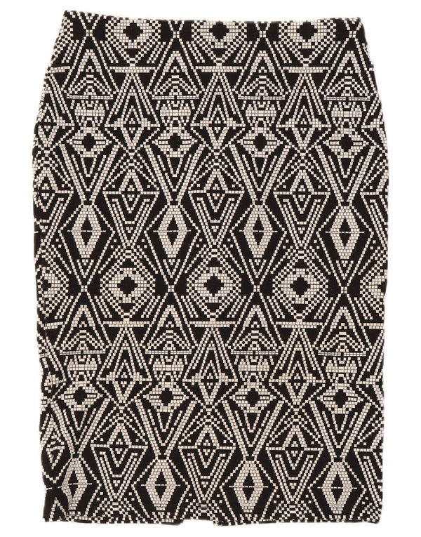 Marks & Spencer Γυναικεία Pencil Φούστα UK 12 Medium W30 Black Geometric