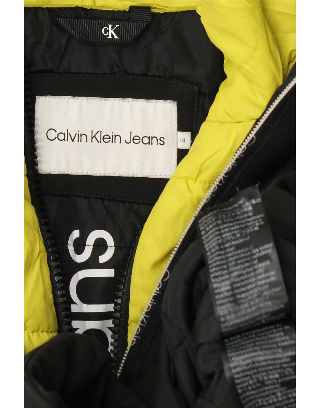 Calvin Klein Τζιν για αγόρια με κουκούλα με επένδυση 13-14 ετών μαύρο πολυεστέρα