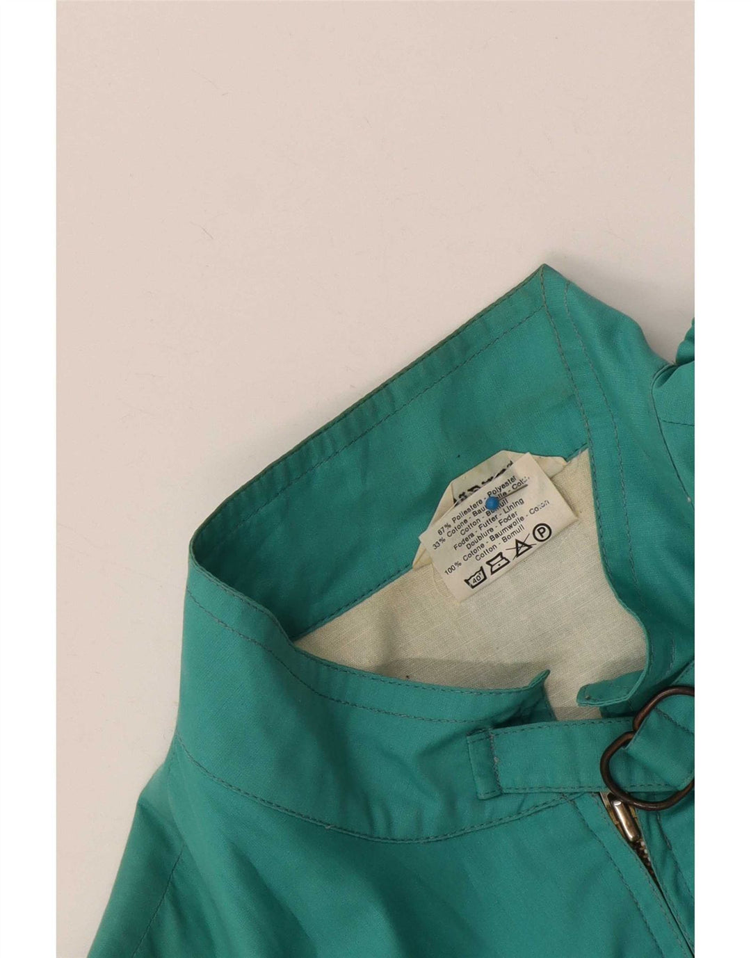 Vintage Γυναικείο Bomber Jacket UK 12 Medium Turquoise Colourblock Polyester