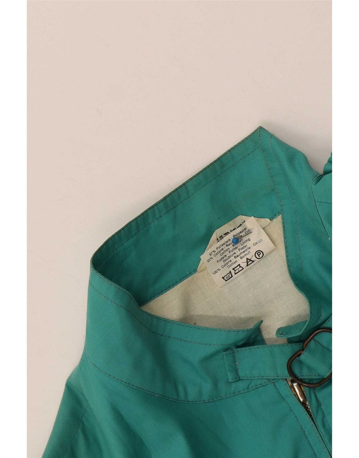 Vintage Γυναικείο Bomber Jacket UK 12 Medium Turquoise Colourblock Polyester