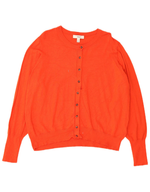 Marks & Spencer Γυναικεία ζακέτα πουλόβερ UK 22 3XL Κόκκινη βισκόζη