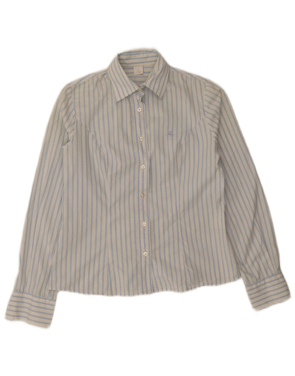 Fay γυναικείο πουκάμισο UK 10 Small Blue Pinstripe βαμβακερό
