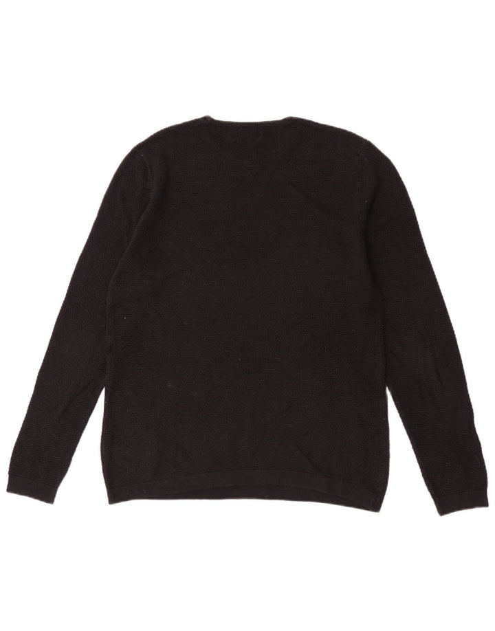 Ανδρικό πουλόβερ Zara Crew Neck Jumper Μεσαίο Μαύρο