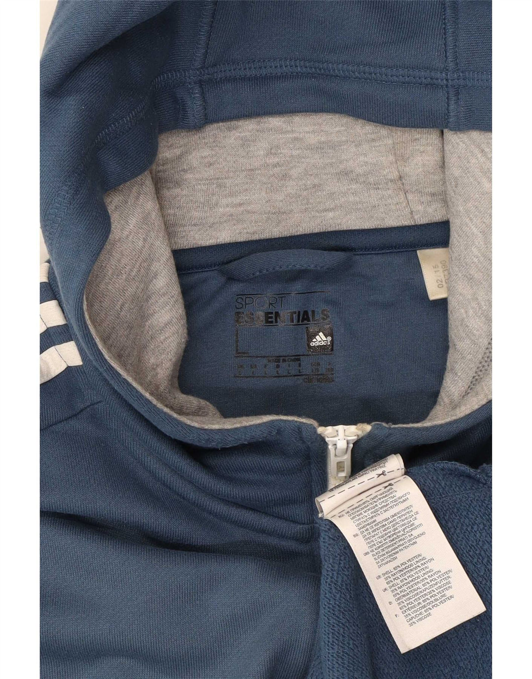 Ανδρικό πουλόβερ με κουκούλα με φερμουάρ Adidas Climalite Μεγάλο μπλε ναυτικό πολυεστέρα