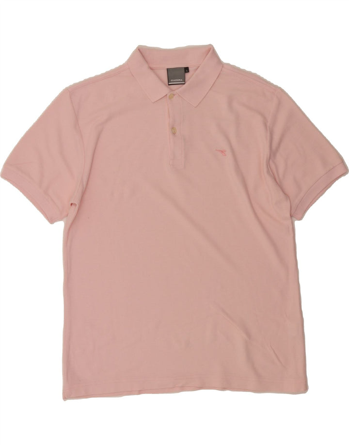 DIADORA Mens Polo Shirt Large Pink Cotton Vintage Diadora and Second-Hand Diadora from Messina Hembry 