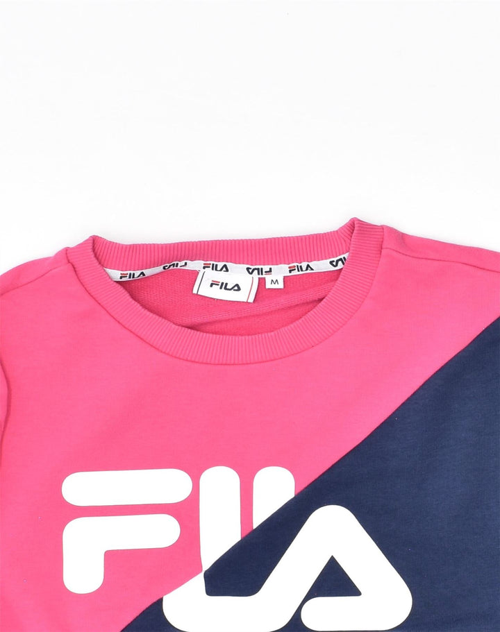 FILA Womens Graphic Sweatshirt Jumper UK 14 Medium Multicoloured | Vintage Fila | Thrift | Second-Hand Fila | Used Clothing | Messina Hembry 