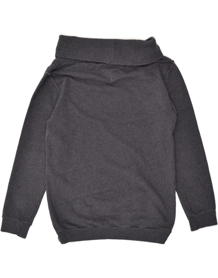 TOMMY HILFIGER Womens Roll Neck Sweatshirt Jumper UK 12 Medium Grey Cotton | Vintage Tommy Hilfiger | Thrift | Second-Hand Tommy Hilfiger | Used Clothing | Messina Hembry 