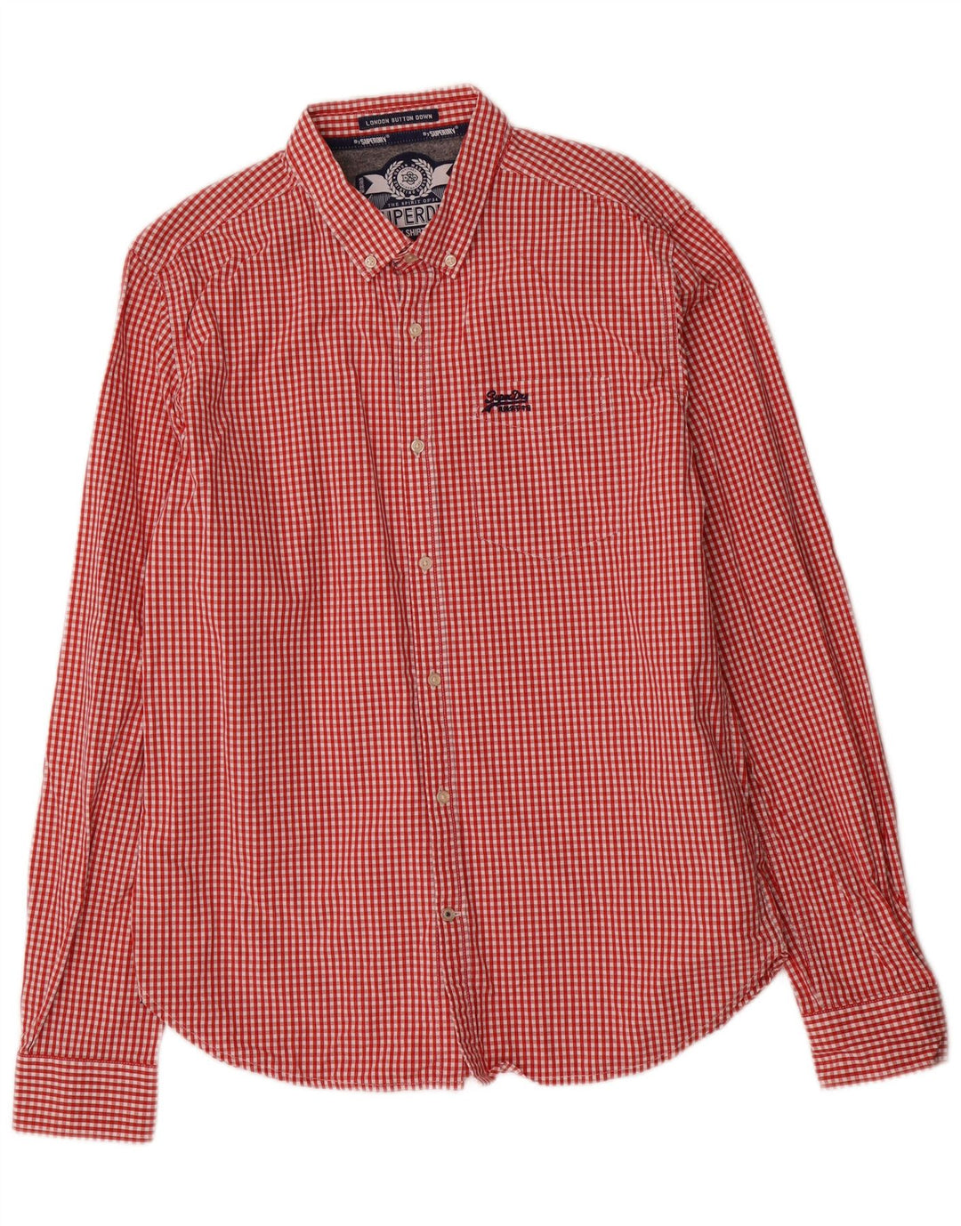 Ανδρικό πουκάμισο Superdry XL Red Gingham Cotton