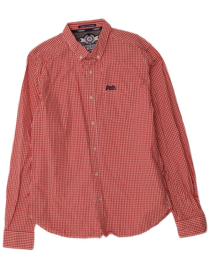 Ανδρικό πουκάμισο Superdry XL Red Gingham Cotton