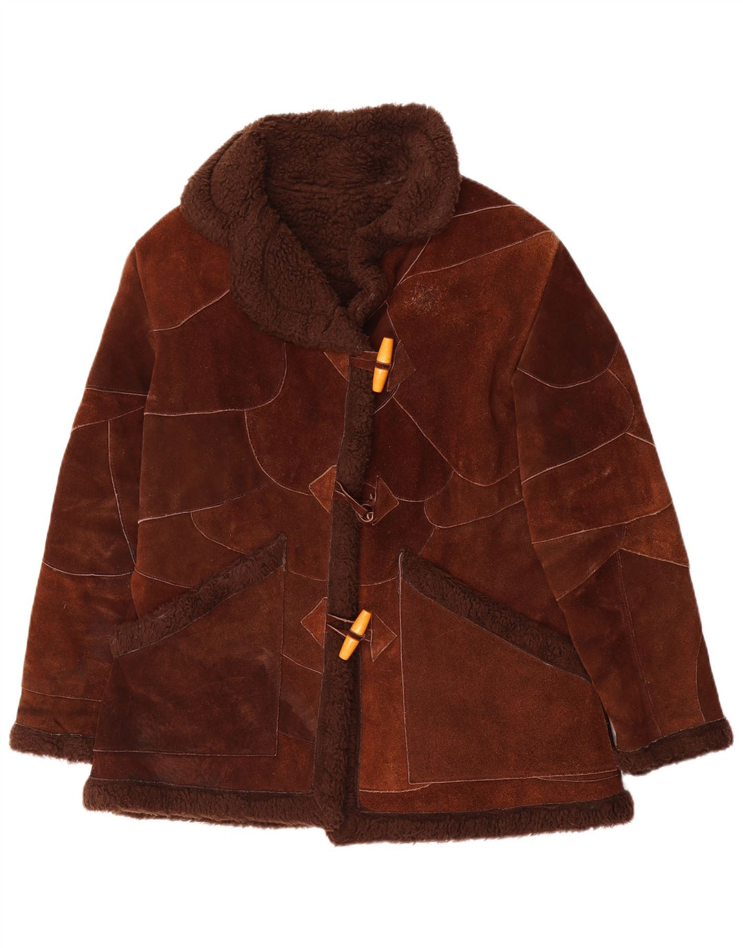 Γυναικείο Shearling Jacket VINTAGE UK 14 Medium Brown