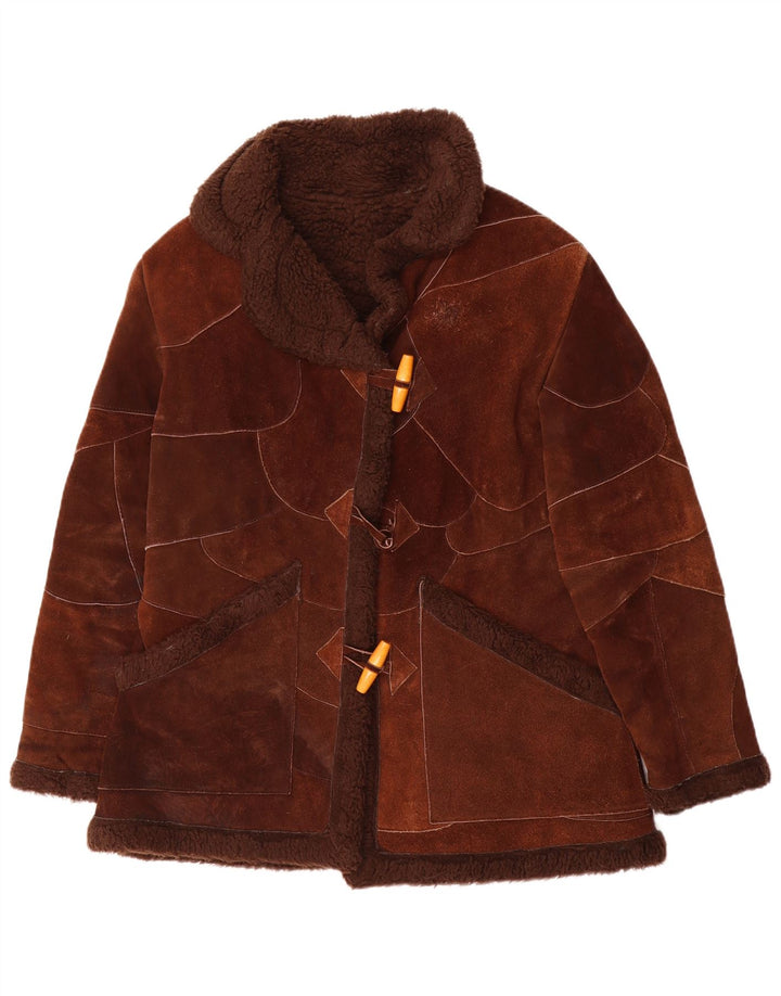 Γυναικείο Shearling Jacket VINTAGE UK 14 Medium Brown