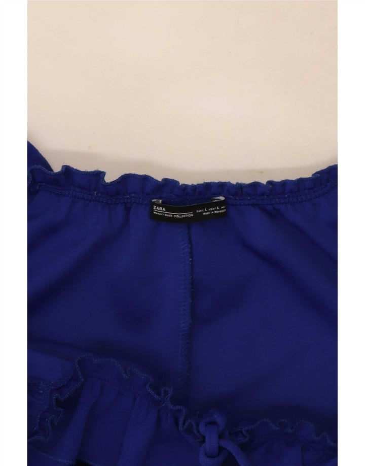Zara Γυναικείο φόρεμα βολάν Off Shoulder UK 14 Large Blue