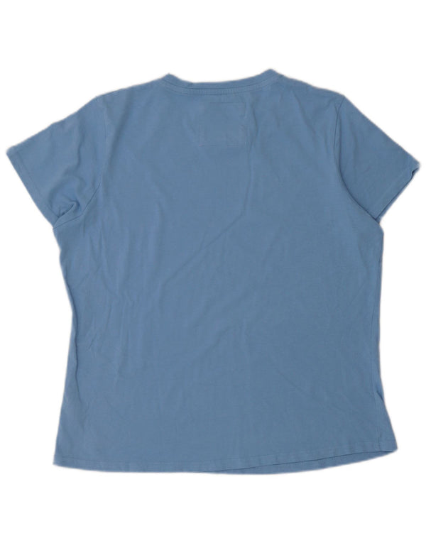 Γυναικείο γραφικό μπλουζάκι Crew Clothing Top UK 16 μεγάλο μπλε βαμβακερό