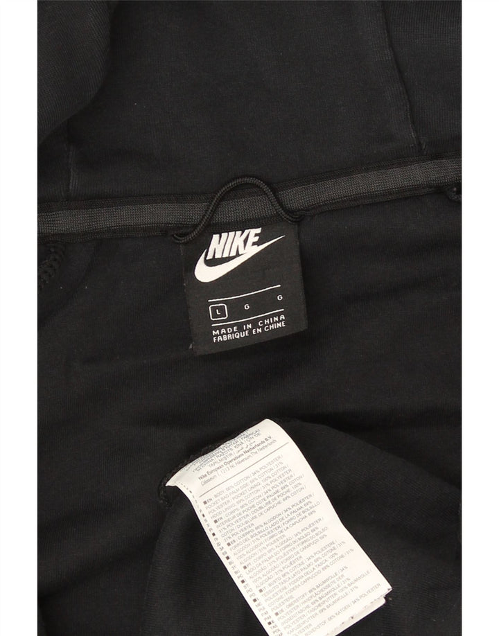 Ανδρικό πουλόβερ Nike με φερμουάρ, μαύρο βαμβακερό