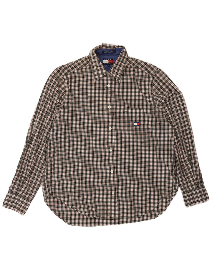 TOMMY HILFIGER Γυναικείο πουκάμισο US 8 Μεσαίο γκρι βαμβακερό καρέ