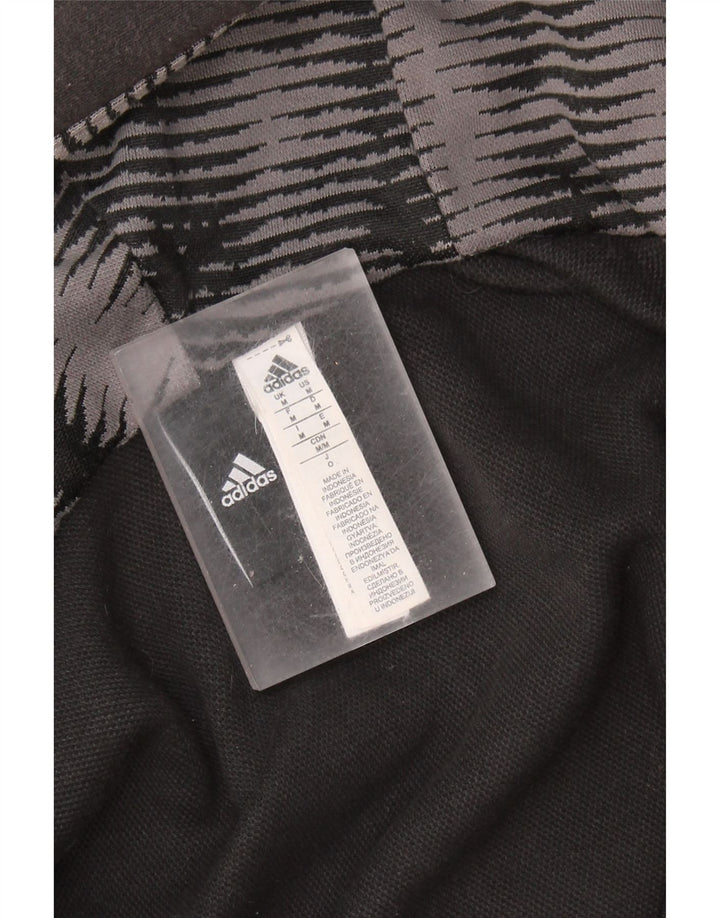 Ανδρικό πουλόβερ με κουκούλα με φερμουάρ ADIDAS, μεσαίο μαύρο βαμβακερό