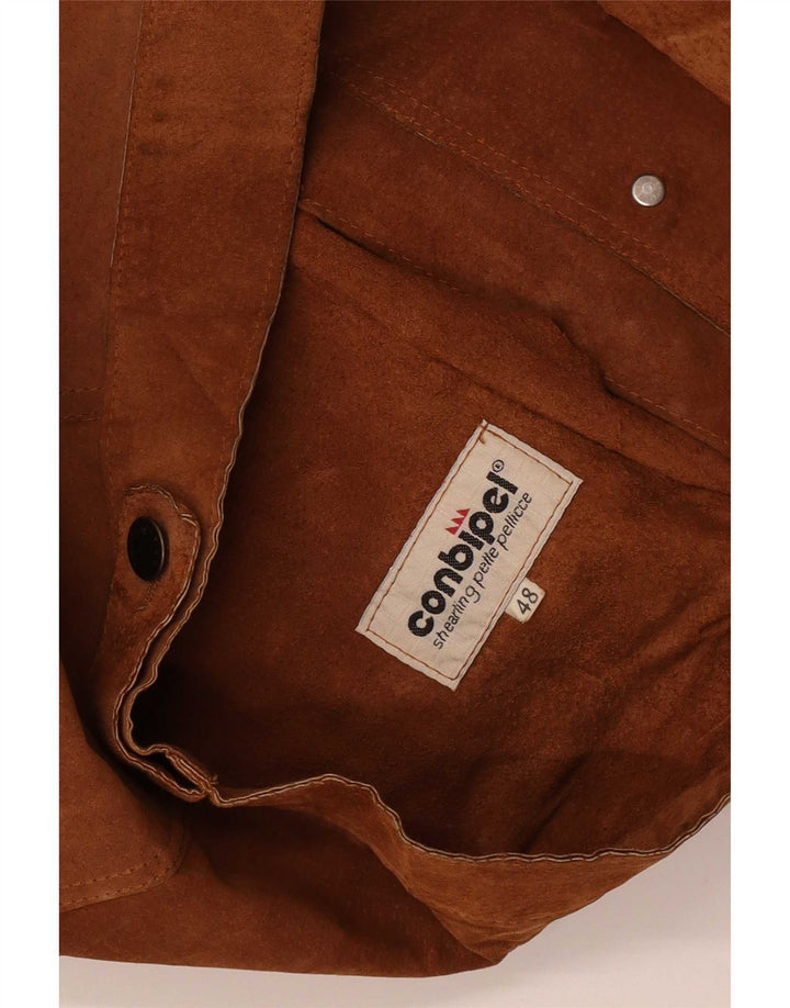Conbipel Ανδρικό Suede Bomber Jacket IT 48 Medium Brown Δερμάτινο Classic