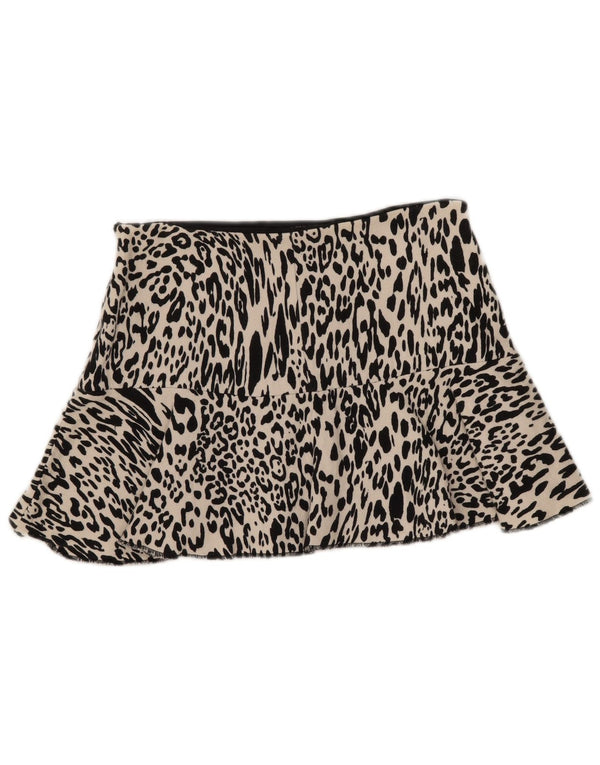 Zara Γυναικεία Μίνι Φούστα Medium W28 Off White Animal Print