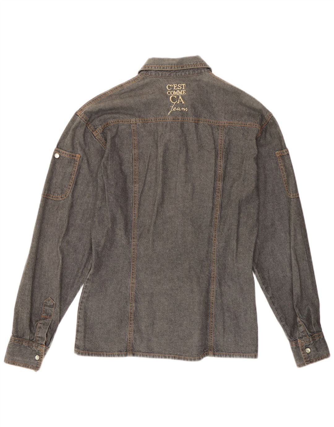 Γυναικείο τζιν πουκάμισο C'EST COMMECA UK 16 Large Grey
