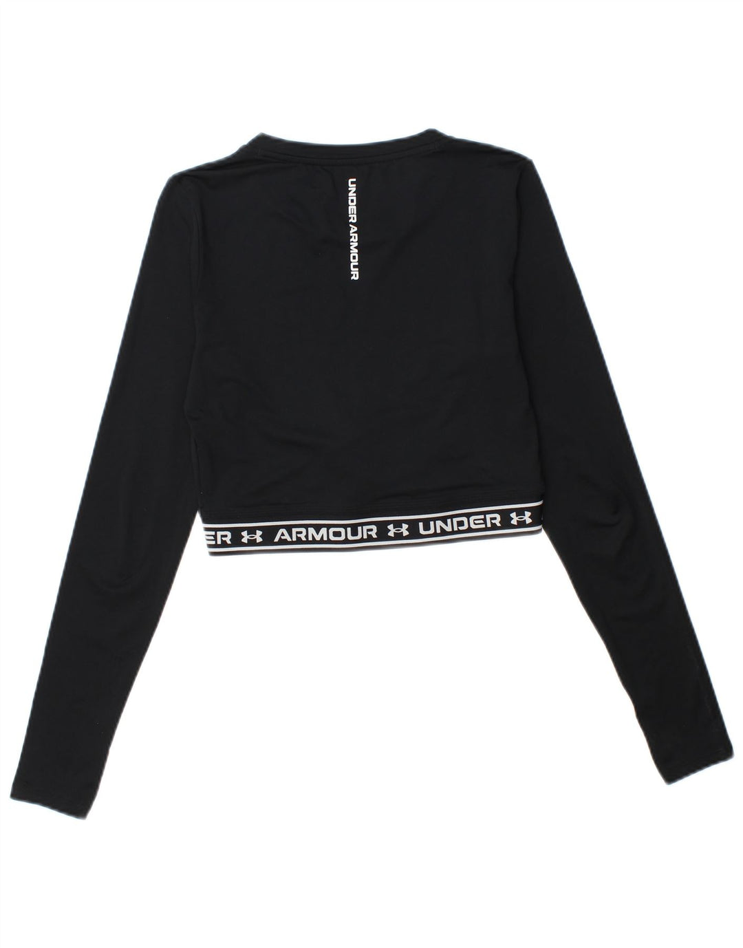 Under Armour Womens Crop Graphic Top Μακρυμάνικο UK 10 Small Black
