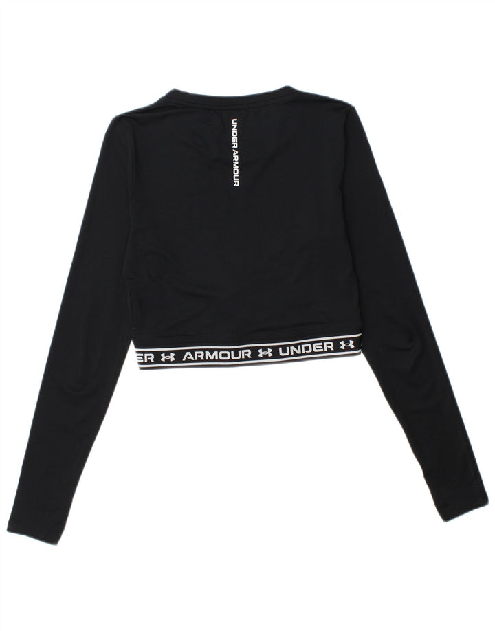 Under Armour Womens Crop Graphic Top Μακρυμάνικο UK 10 Small Black