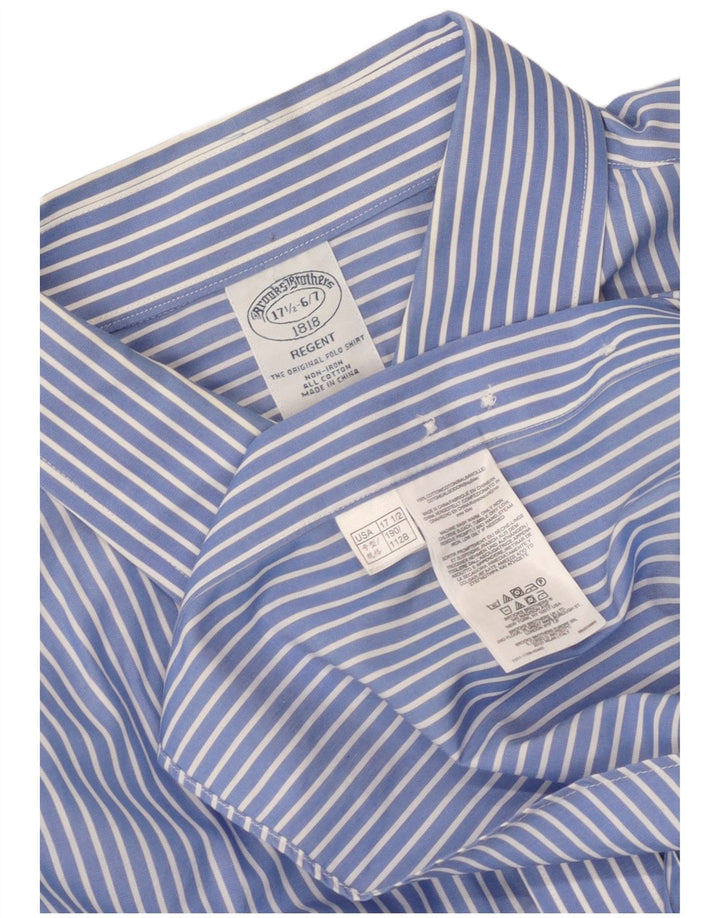 Brooks Brothers Ανδρικό πουκάμισο Regent 17 1/2 XL Μπλε ριγέ βαμβακερό