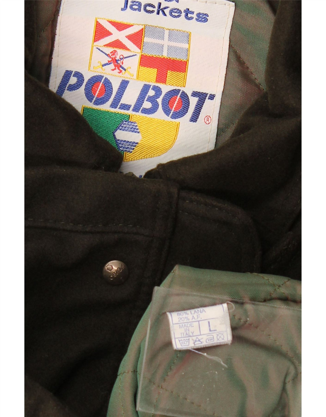 Ανδρικό πανωφόρι με κουκούλα POLBOT UK 40 Large Khaki Wool