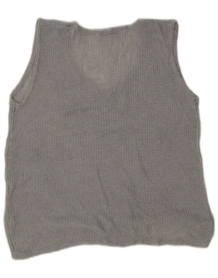 Zara Γυναικείο Γιλέκο Oversized Tank Top UK 14 Medium Grey Acrylic