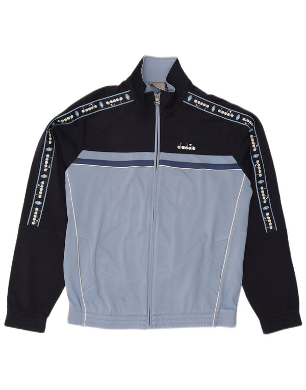Ανδρική φόρμα γυμναστικής γραφική Diadora Top Jacket UK 36 Small Navy Blue Colourblock