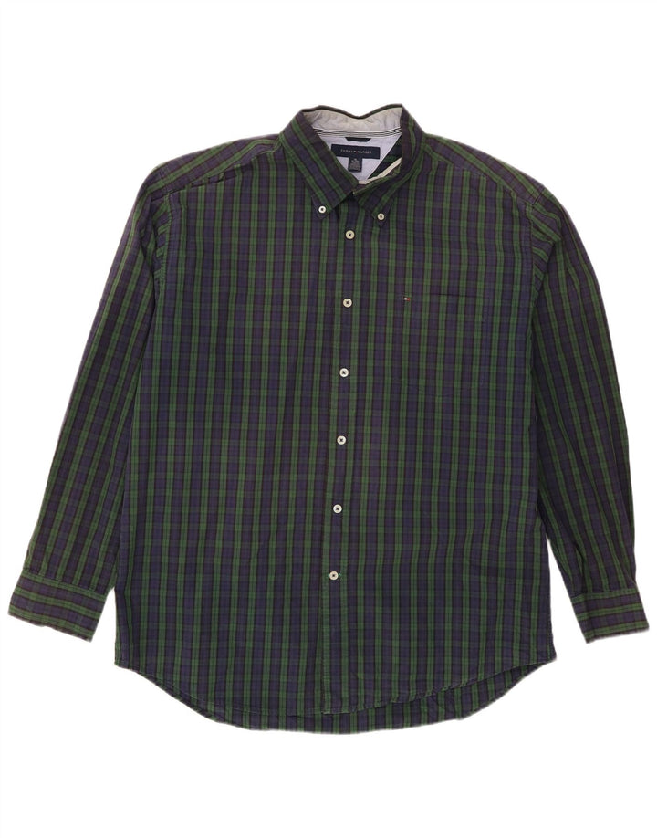 Ανδρικό πουκάμισο Tommy Hilfiger XL Navy Blue Check Cotton