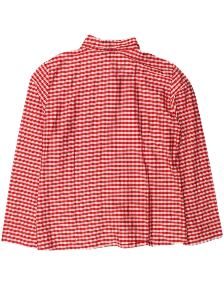 JEAN PIERRE Womens Shirt UK 14 Medium Red Gingham Vintage Jean Pierre and Second-Hand Jean Pierre from Messina Hembry 