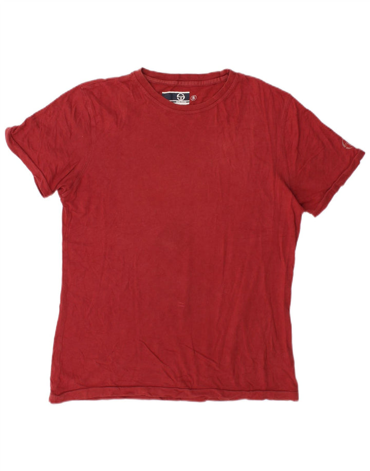 Sergio Tacchini Ανδρικό T-Shirt Top Small Maroon Βαμβακερό