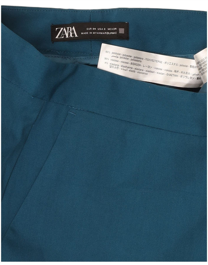 ZARA Γυναικείο Slim παντελόνι Chino EU 34 2XS W24 L26 Blue Polyester