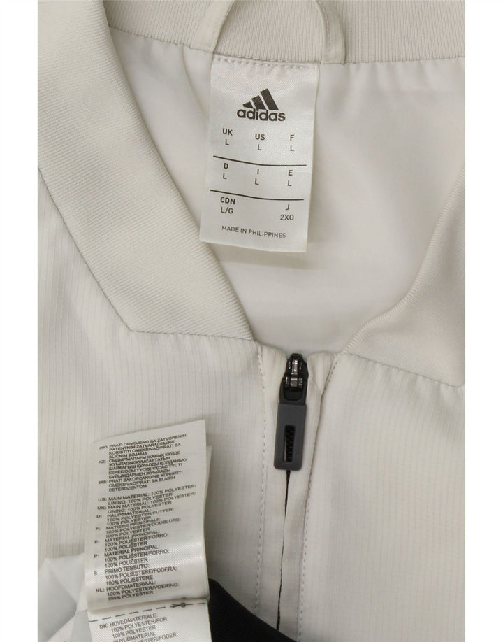 ADIDAS Ανδρική φόρμα φόρμας γραφικών Top Jacket Large White Colourblock Polyester