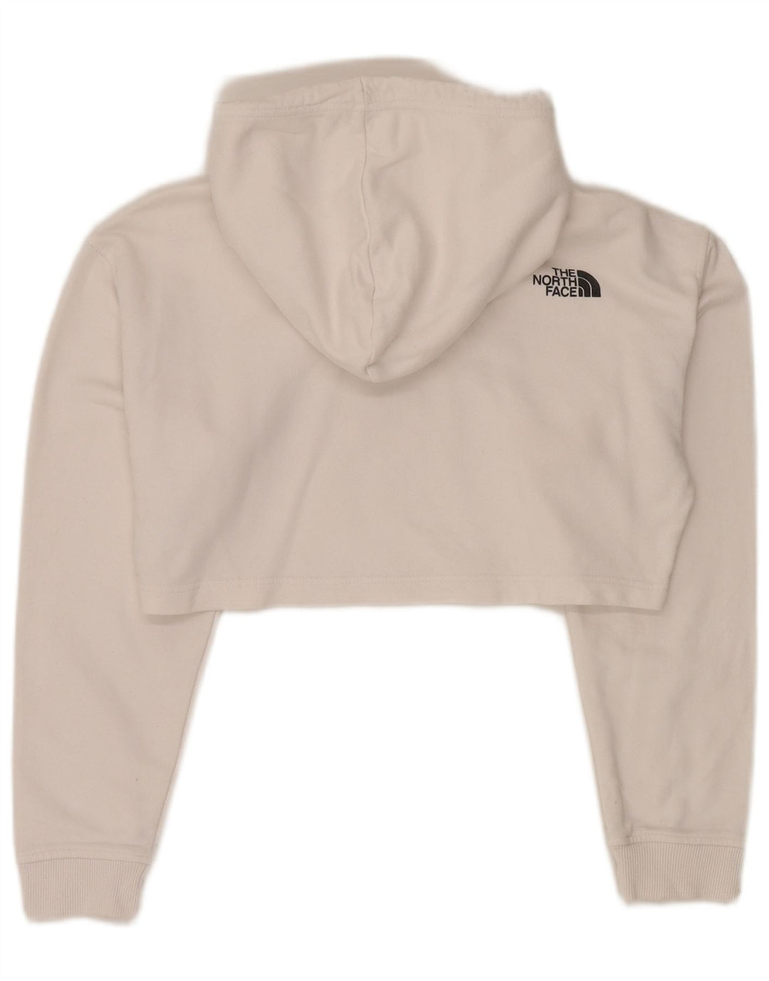 THE NORTH FACE Γυναικείο Υπερμεγέθη γραφικό Crop Hoodie Jumper UK 6 XS Λευκό
