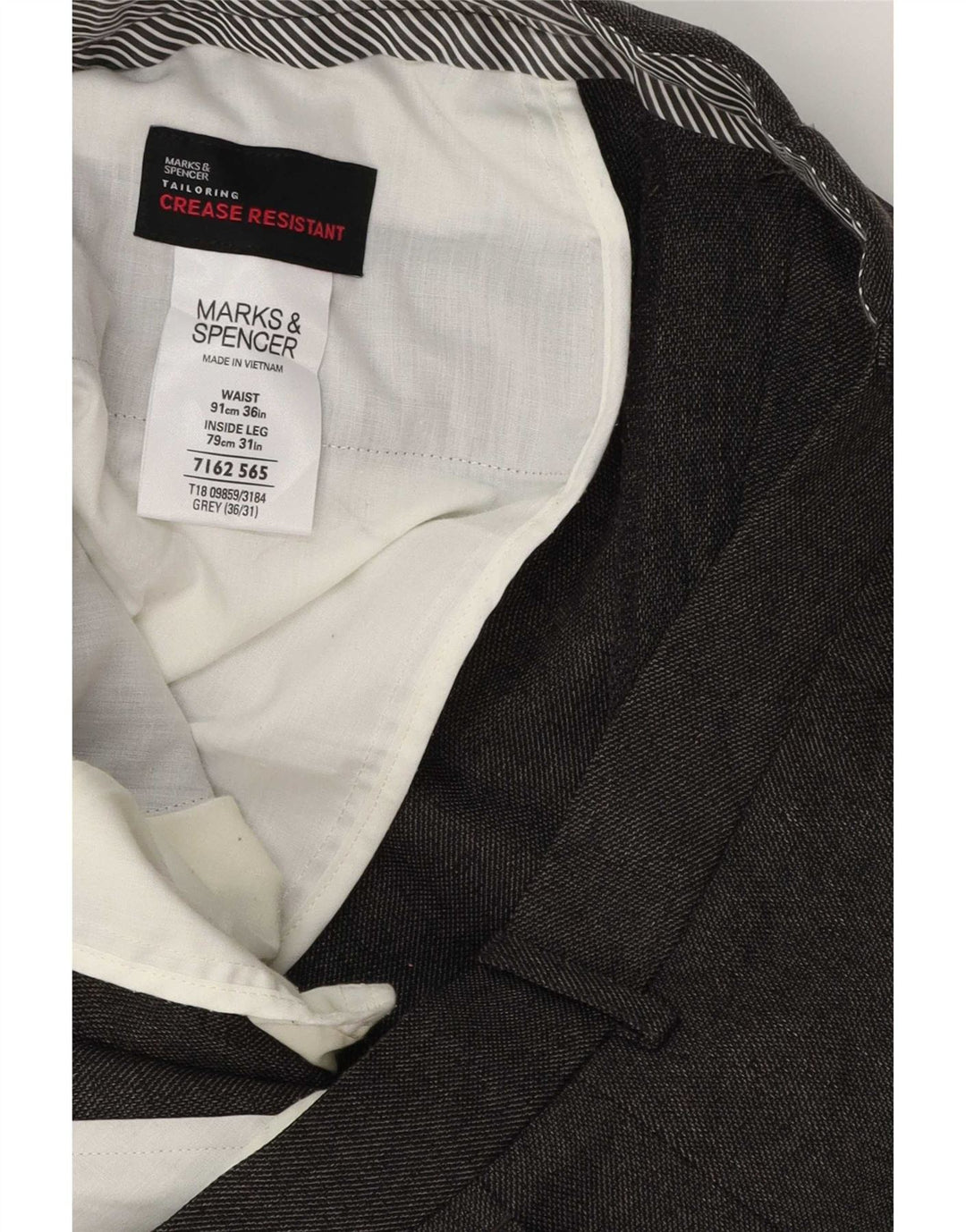 Marks & Spencer Ανδρικό ίσιο παντελόνι W36 L31 Γκρι Πολυεστέρας